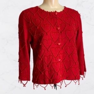 MICHAEL SIMON RED HEART VALENTINES DAY SWEATER SM